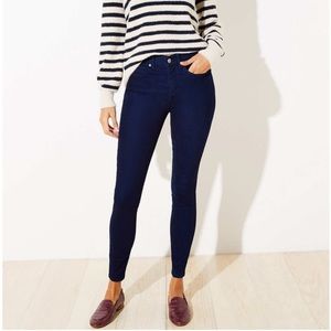 NWT LOFT Jeggings Dark Pure Indigo Wash 25/0P
